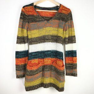 Ultra Flirt Multi-Colored Striped Knit Tunic/Dress  Size Small